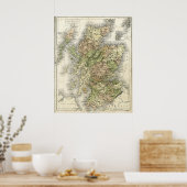 Antiek kaart van Schotland Poster (Keuken)