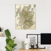 Antiek kaart van Schotland Poster (Thuiskantoor)