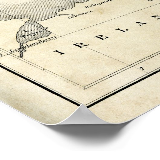 Antiek kaart van Schotland Poster (Hoek)