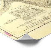 Antiek kaart van Seattle Harbour en Puget Sound Poster (Hoek)