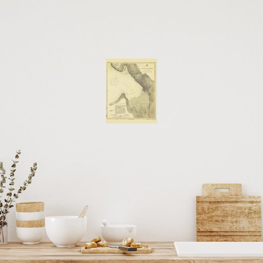 Antiek kaart van Seattle Harbour en Puget Sound Poster (Keuken)