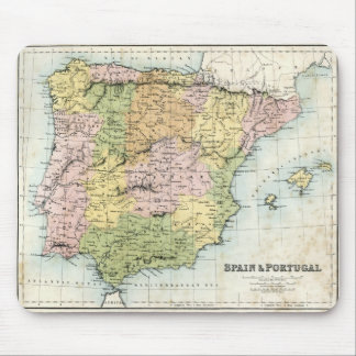 Antiek kaart van Spanje en Portugal Muismat