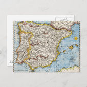 Antiek kaart van Spanje en Portugal ongeveer 1700 (Voorkant / Achterkant)