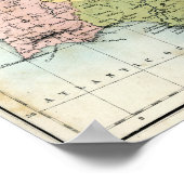 Antiek kaart van Spanje en Portugal Poster (Hoek)