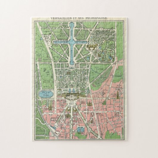 Antiek kaart van Versailles ,  Frankrijk Legpuzzel (Verticaal)