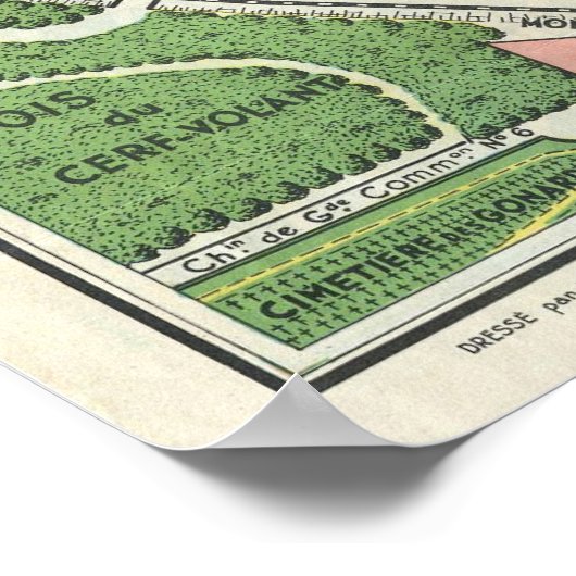 Antiek kaart van Versailles ,  Frankrijk Poster (Hoek)