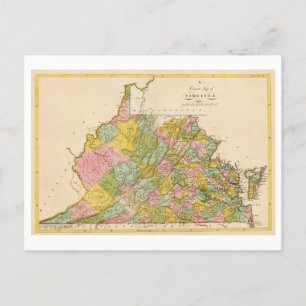 Antiek kaart van Virginia uit 1815