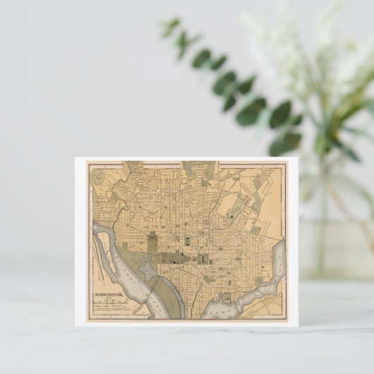 Antiek kaart van Washington DC (Staand voorkant)