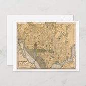 Antiek kaart van Washington DC (Voorkant / Achterkant)