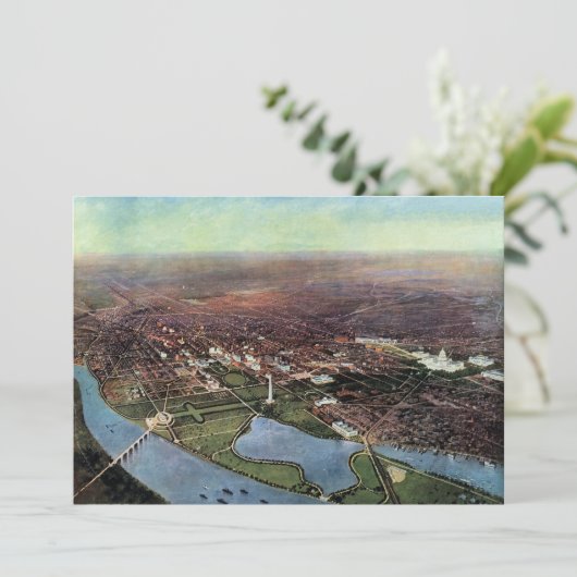 Antiek kaart van Washington DC en de Potomac (Staand voorkant)