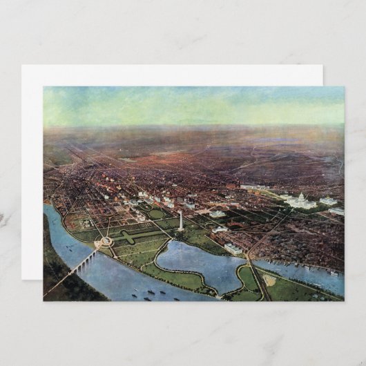 Antiek kaart van Washington DC en de Potomac (Voorkant / Achterkant)