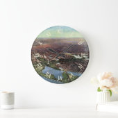 Antiek kaart van Washington DC en de Potomac Grote Klok (Huis)