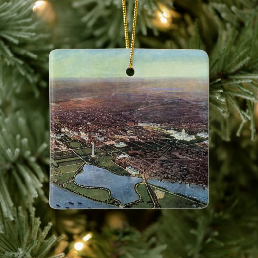 Antiek kaart van Washington DC en de Potomac Keramisch Ornament (Boom)