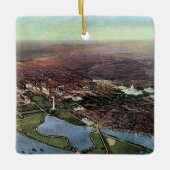 Antiek kaart van Washington DC en de Potomac Keramisch Ornament (Voorkant)