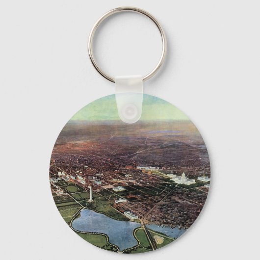 Antiek kaart van Washington DC en de Potomac Sleutelhanger (Voorkant)