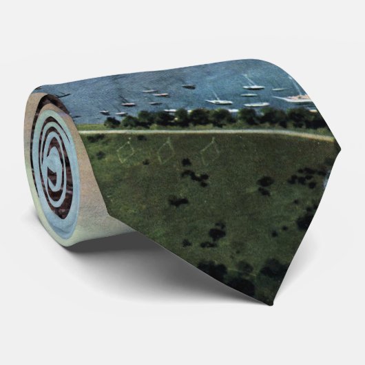 Antiek kaart van Washington DC en de Potomac Stropdas (Opgerold)