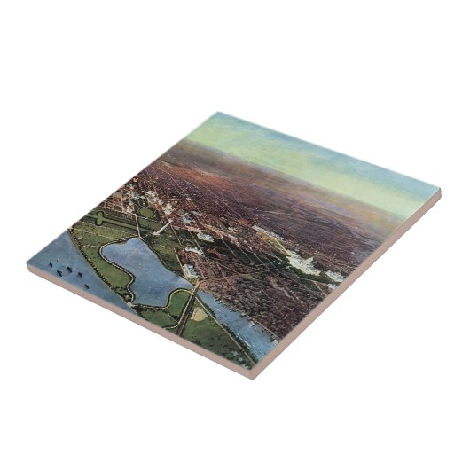 Antiek kaart van Washington DC en de Potomac Tegeltje (Zijkant)