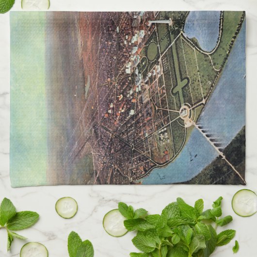 Antiek kaart van Washington DC en de Potomac Theedoek (Gevouwen)