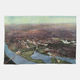 Antiek kaart van Washington DC en de Potomac Theedoek