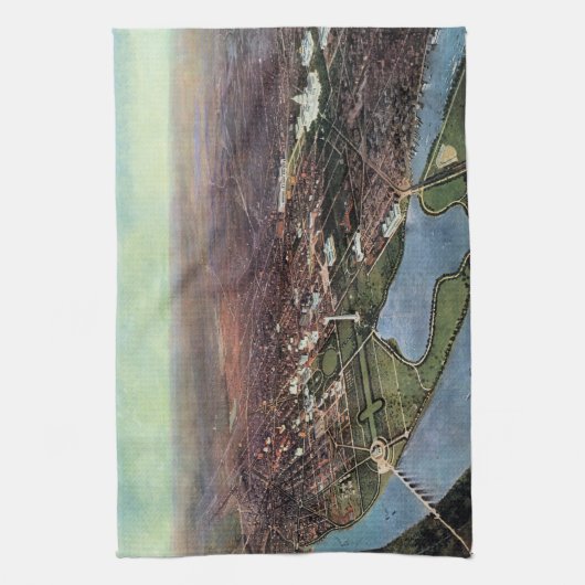 Antiek kaart van Washington DC en de Potomac Theedoek (Verticaal)