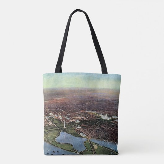 Antiek kaart van Washington DC en de Potomac Tote Bag (Achterkant)
