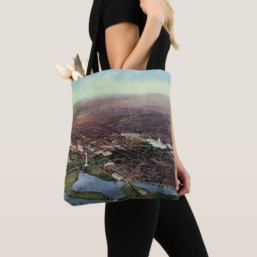 Antiek kaart van Washington DC en de Potomac Tote Bag (Dichtbij)