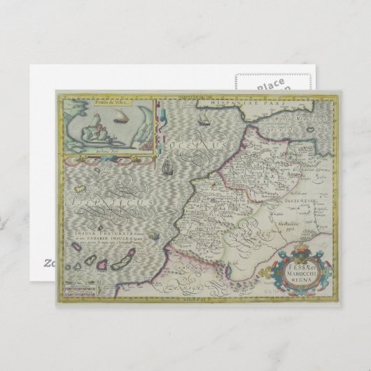 Antiek kaart van West-Afrika (Voorkant / Achterkant)