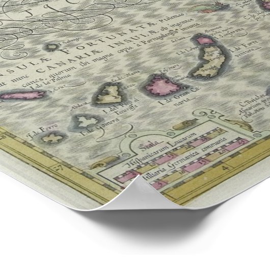 Antiek kaart van West-Afrika Poster (Hoek)