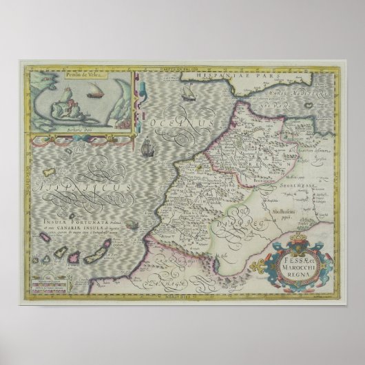 Antiek kaart van West-Afrika Poster (Voorkant)