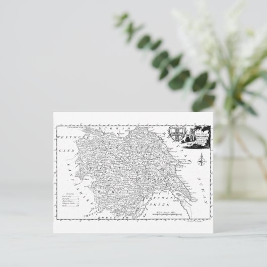 Antiek kaart van Yorkshire 1786 (Staand voorkant)