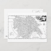 Antiek kaart van Yorkshire 1786 (Voorkant / Achterkant)