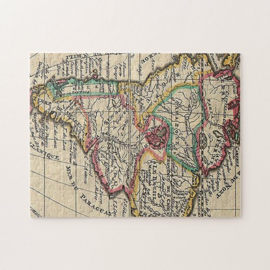 Antiek kaart van Zuid-Amerika Legpuzzel (Horizontaal)