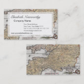 Antiek kaart van Zuid-Engeland, Devon, Cornwall Visitekaartje (Voorkant / Achterkant)