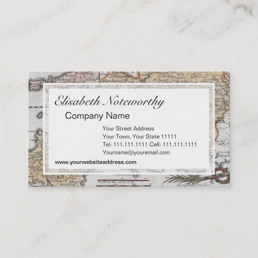 Antiek kaart van Zuid-Engeland, Devon, Cornwall Visitekaartje (Voorkant)