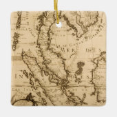 Antiek kaart van Zuidoost-Azië | 1687 Keramisch Ornament (Voorkant)