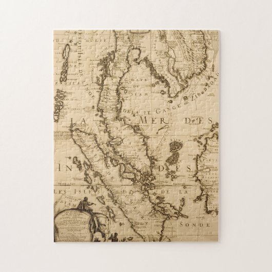Antiek kaart van Zuidoost-Azië | 1687 Legpuzzel (Verticaal)