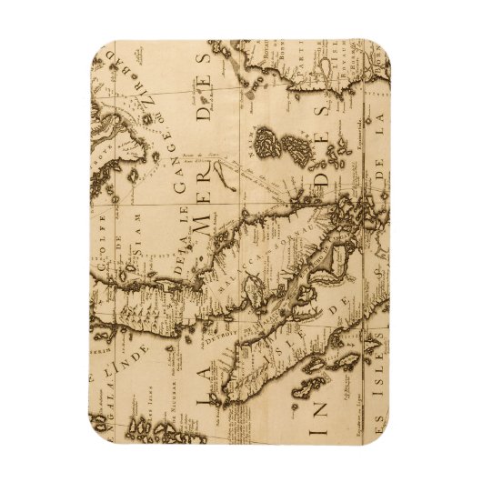 Antiek kaart van Zuidoost-Azië | 1687 Magneet (Verticaal)