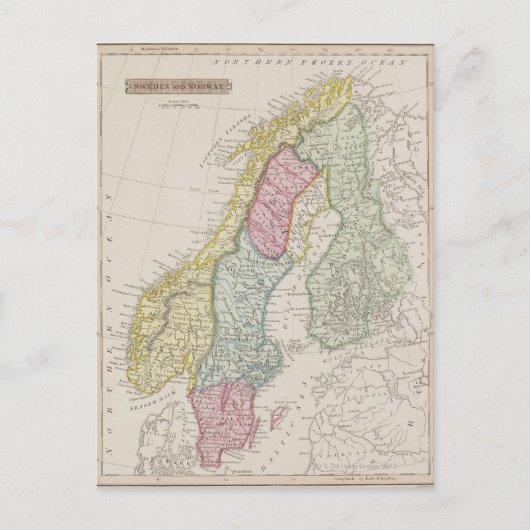 Antiek kaart van Zweden (Voorkant)