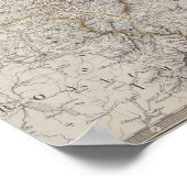 Antiek kaart van Zwitserland Poster (Hoek)