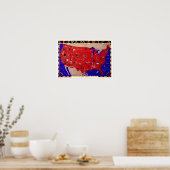  Antiek Kaart Verenigde Staten van Amerika, Vereni Poster (Keuken)