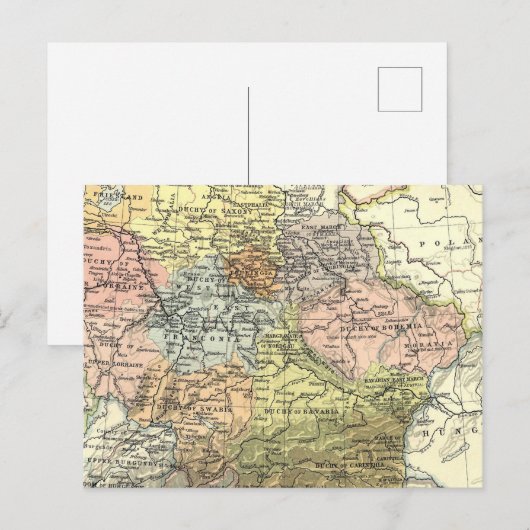 Antiek kaart voor Oost-Europa (Voorkant / Achterkant)