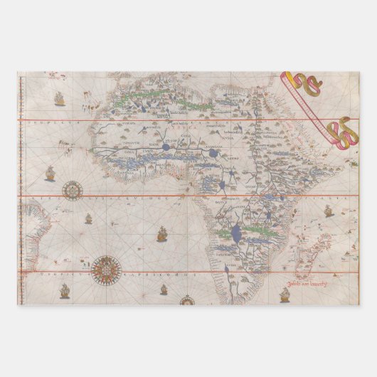  Antiek kaart Wereld Afrika Sicilië Inpakpapier Vel (Voorkant 2)