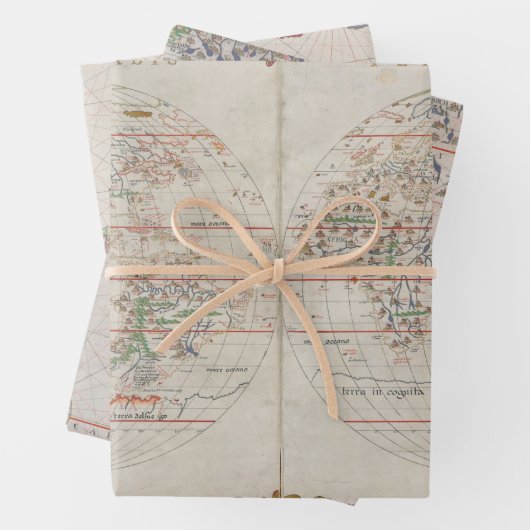  Antiek kaart Wereld Afrika Sicilië Inpakpapier Vel (In situ)