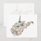 Antiek kaart West Virginia  Afbeelding (Voorkant / Achterkant)