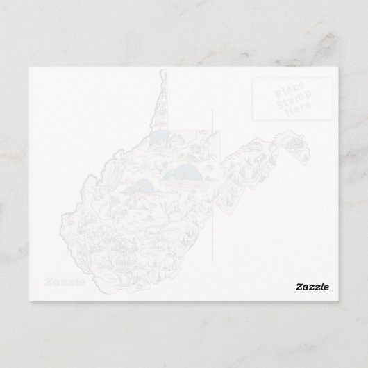 Antiek kaart West Virginia  Afbeelding (Achterkant)