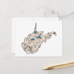 Antiek kaart West Virginia Afbeelding