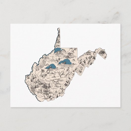 Antiek kaart West Virginia Afbeelding (Voorkant)