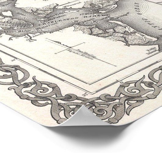 Antiek kaart Zuid-Carolina Poster (Hoek)