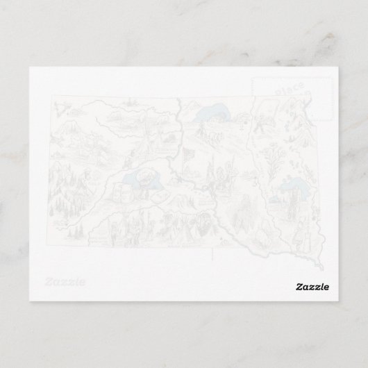 Antiek kaart Zuid-Dakota  Afbeelding (Achterkant)