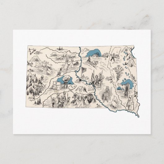 Antiek kaart Zuid-Dakota  Afbeelding (Voorkant)